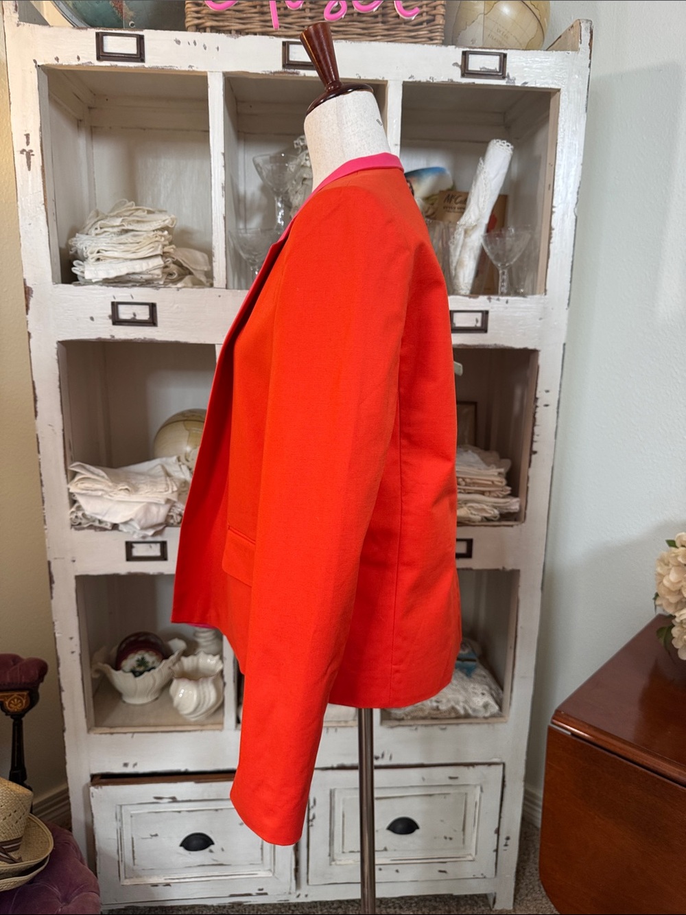 NWOT Beymen Club Bright Red Blazer with Pink Colorblock Trim - Women's Jacket - Picture 8 of 8
